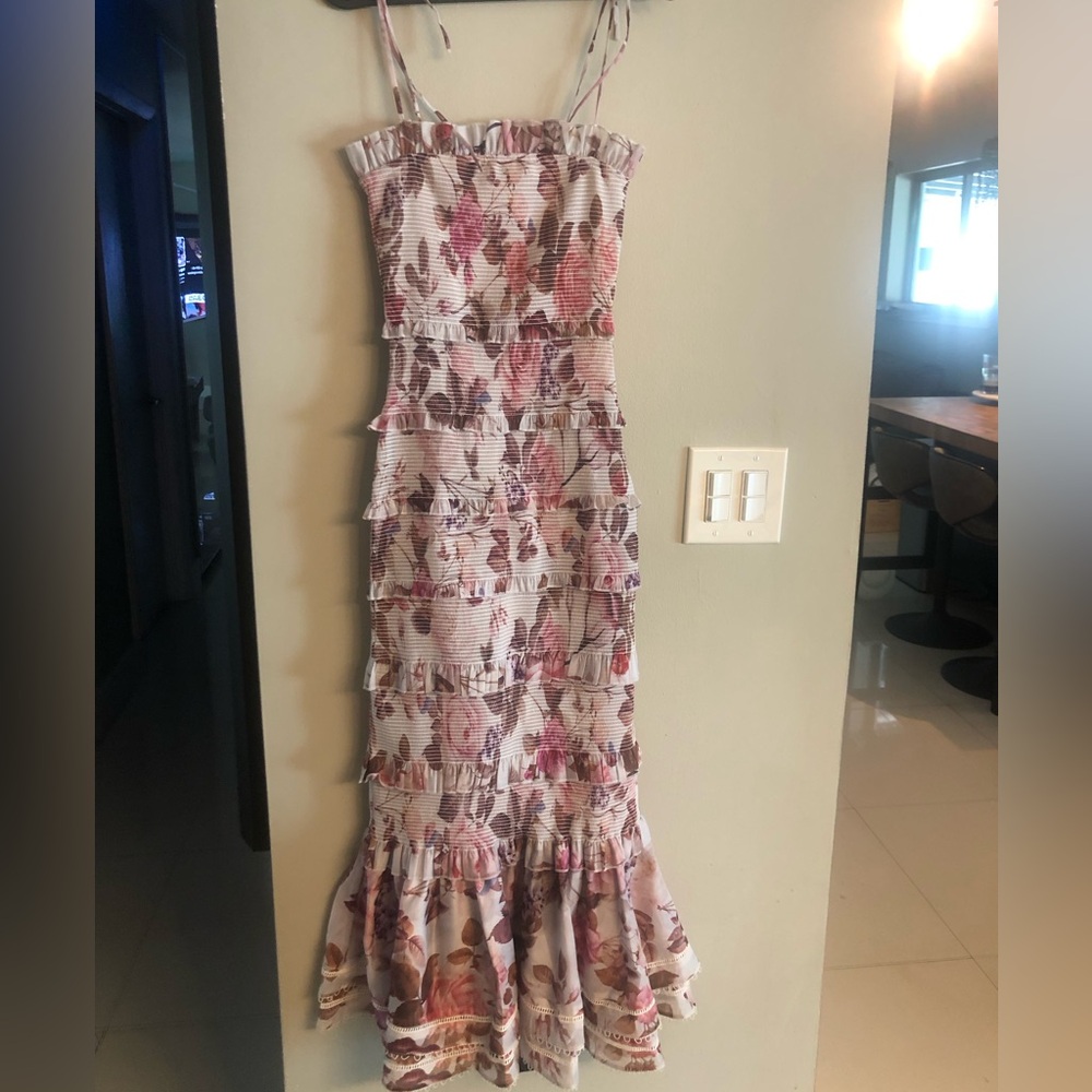 V. Chapman Pink Floral Maxi Dress